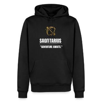 Sagittaire - Sweat à capuche Premium bio Homme - noir - Devant - Nico (187cm)