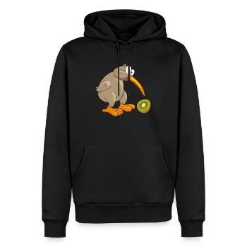 Drôle d’oiseau kiwi - Sweat à capuche Premium bio Homme - noir - Devant - Nico (187cm)