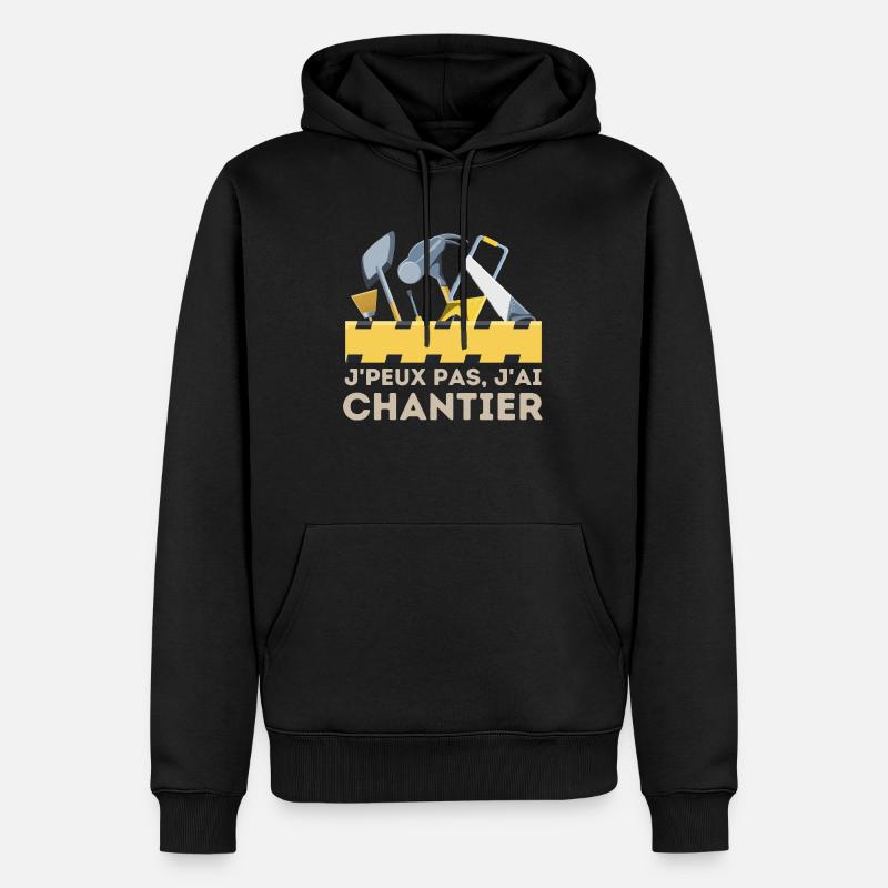 Chantier de construction - Sweat à capuche Premium bio Homme - noir