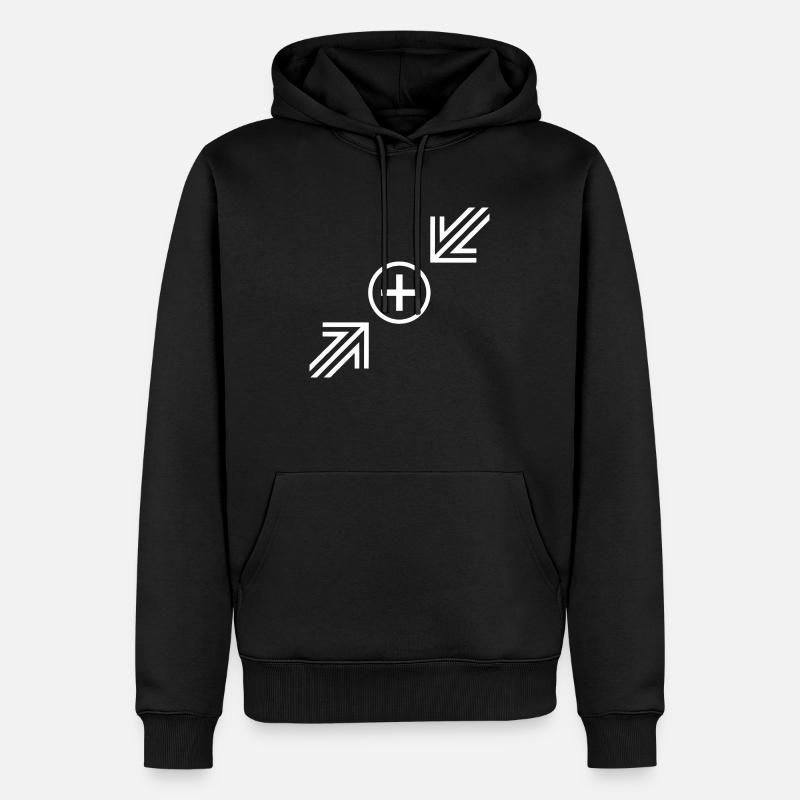 Pfeil - Männer Premium Bio Hoodie - Schwarz