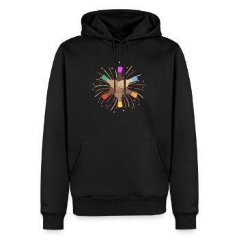 love - Sweat à capuche Premium bio Homme - noir - Devant - Nico (187cm)