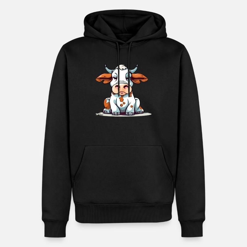 Nini die Kuh - Männer Premium Bio Hoodie - Schwarz