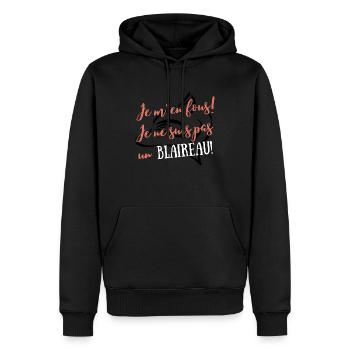 Es ist mir egal, ich bin kein Dachs - Männer Premium Bio Hoodie - Schwarz - Vorne - Nico (187cm)