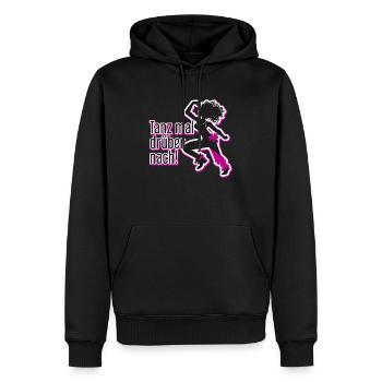 Tanz mal drüber nach! - Männer Premium Bio Hoodie - Schwarz - Vorne - Nico (187cm)