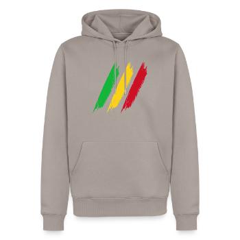 MALI TEAM - Men’s Premium Organic Hoodie - taupe - Front - Nico (187cm)