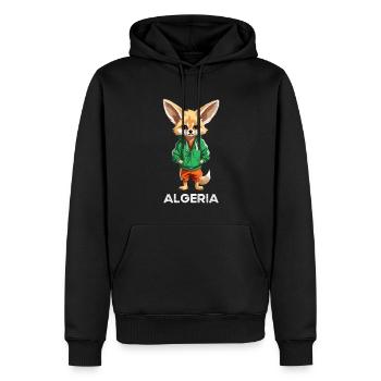 Algerien Fennec Algerisches Fußball-Supportertrikot - Männer Premium Bio Hoodie - Schwarz - Vorne - Nico (187cm)
