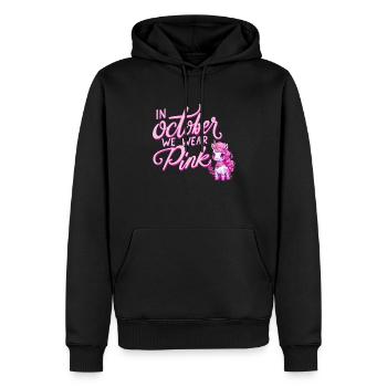 Brustkrebs Oktober Rosa Einhornband - Männer Premium Bio Hoodie - Schwarz - Vorne - Nico (187cm)