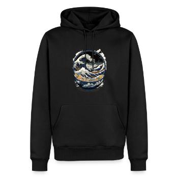 Ramen Hokusai Japanische Kunst Kanagawa Humor - Männer Premium Bio Hoodie - Schwarz - Vorne - Nico (187cm)
