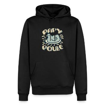 Papy Poule Humour Cadeau Fête Des Grands Pères - Sweat à capuche Premium bio Homme - noir - Devant - Nico (187cm)