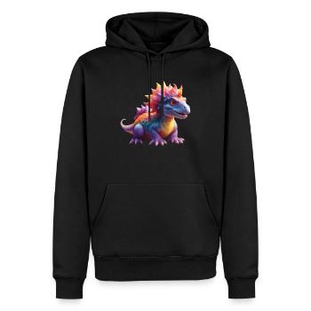 Dinosaures, pour texte individuel, design - Sweat à capuche Premium bio Homme - noir - Devant - Nico (187cm)