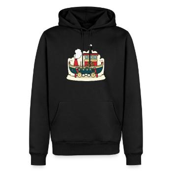 Verrücktes Boot - Männer Premium Bio Hoodie - Schwarz - Vorne - Nico (187cm)