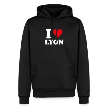 I Love Lyon Gift Tourism - Men’s Premium Organic Hoodie - black - Front - Nico (187cm)