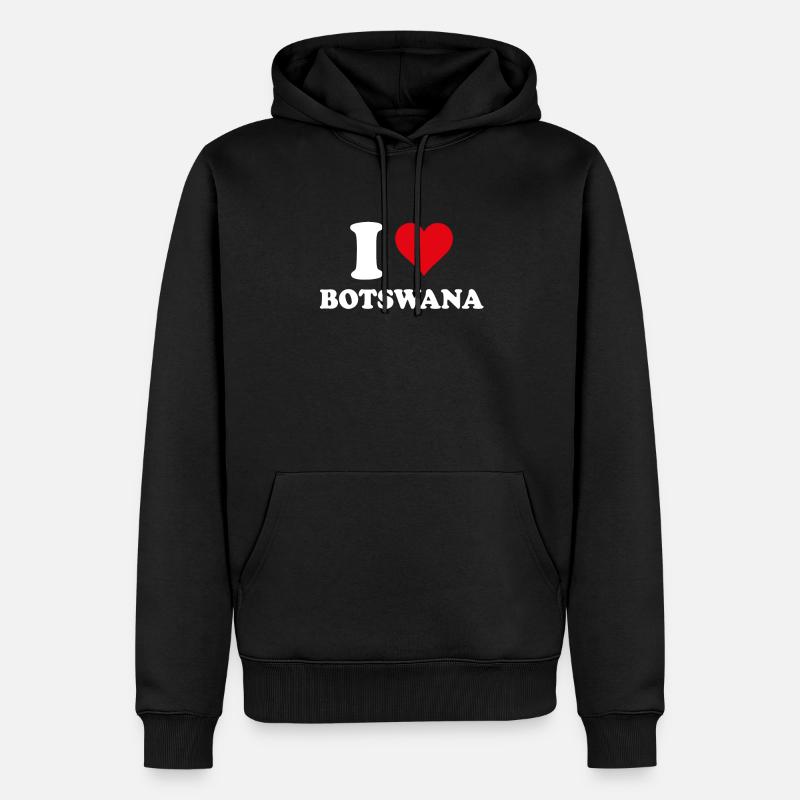 Ich liebe Botswana Herzgeschenk Botswana - Männer Premium Bio Hoodie - Schwarz