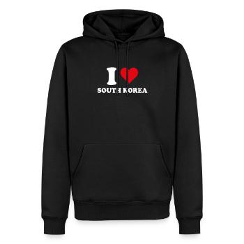 Ich liebe Südkorea Herz Südkorea Geschenk - Männer Premium Bio Hoodie - Schwarz - Vorne - Nico (187cm)