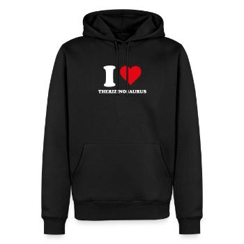 I like Therizinosaurus Paleontology Dinosaur - Men’s Premium Organic Hoodie - black - Front - Nico (187cm)