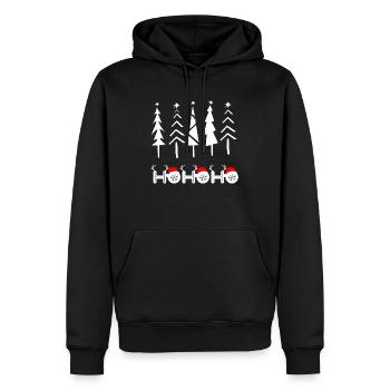 ho ho ho christmas tree - Men’s Premium Organic Hoodie - black - Front - Nico (187cm)