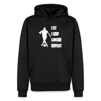 Joueur de football Équipe de football Conception de football - Sweat à capuche Premium bio Homme - noir - Devant - Nico (187cm)