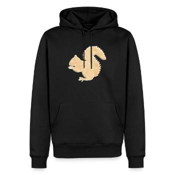 Eichhörnchen, Boho Line Art Design, Serie „Woods“ - Männer Premium Bio Hoodie - Schwarz - Vorne - Nico (187cm)
