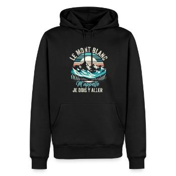 Mont Blanc Sport Montagne Escalade Trekking - Sweat à capuche Premium bio Homme - noir - Devant - Nico (187cm)