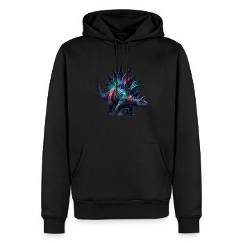 Stégosaure galactique : constellation d’étoiles de dinosaures - Sweat à capuche Premium bio Homme - noir - Devant - Nico (187cm)
