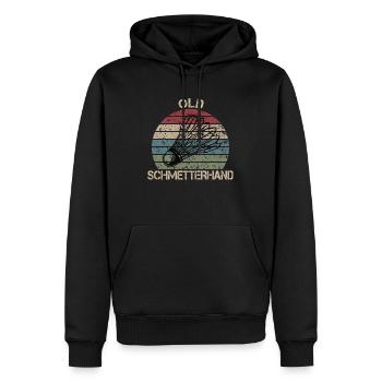 Old Schmetterhand Badminton - Männer Premium Bio Hoodie - Schwarz - Vorne - Nico (187cm)