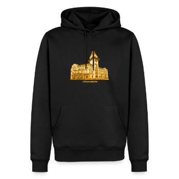 Hôtel de ville de Völklingen Sarre Sarre Industrie du charbon et de l’acier - Sweat à capuche Premium bio Homme - noir - Devant - Nico (187cm)