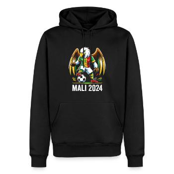 Mali 2024 Maillot Aigle Malien Supporter Football - Sweat à capuche Premium bio Homme - noir - Devant - Nico (187cm)
