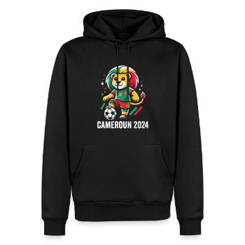Cameroun 2024 Maillot Lion Camerounais Football - Sweat à capuche Premium bio Homme - noir - Devant - Nico (187cm)