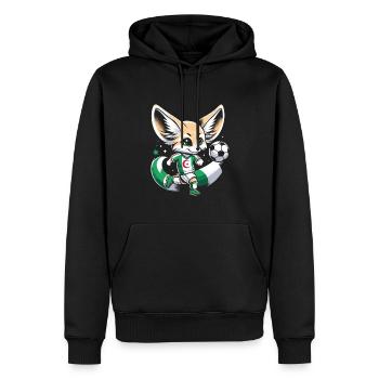 Algerien Fennec Algerischer Fußball Fantrikot - Männer Premium Bio Hoodie - Schwarz - Vorne - Nico (187cm)