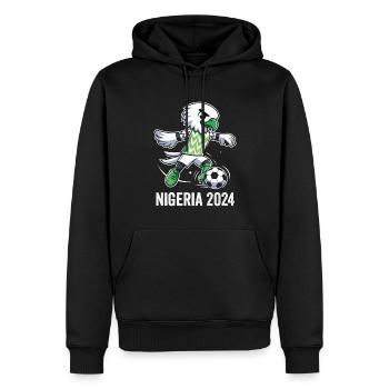 Nigeria 2024 Maillot Aigle Nigérien Supporter Foot - Sweat à capuche Premium bio Homme - noir - Devant - Nico (187cm)