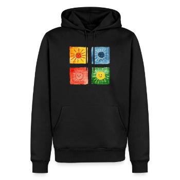 bunte Sonnen - Männer Premium Bio Hoodie - Schwarz - Vorne - Nico (187cm)