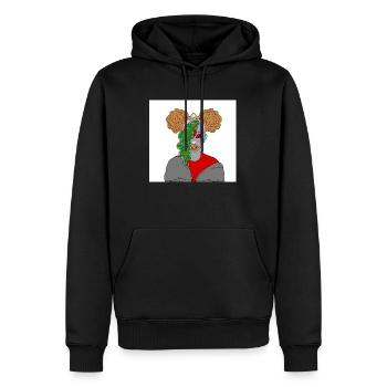 Female fashion style - Sweat à capuche Premium bio Homme - noir - Devant - Nico (187cm)