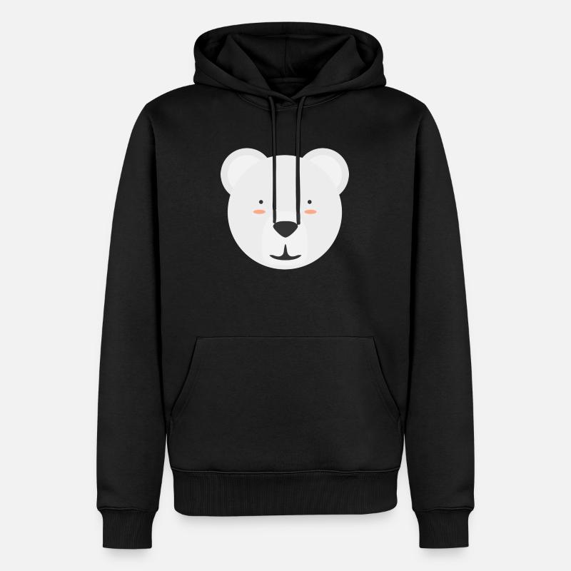 Ours polaire mignon - Sweat à capuche Premium bio Homme - noir