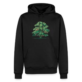 Arbre - Sweat à capuche Premium bio Homme - noir - Devant - Nico (187cm)