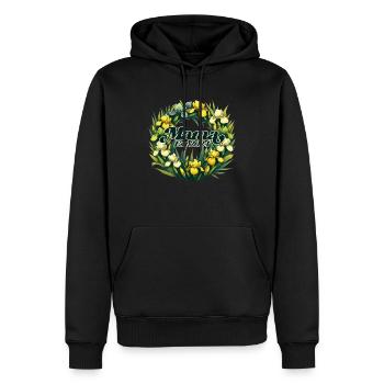 Mama EST 2024 - Männer Premium Bio Hoodie - Schwarz - Vorne - Nico (187cm)