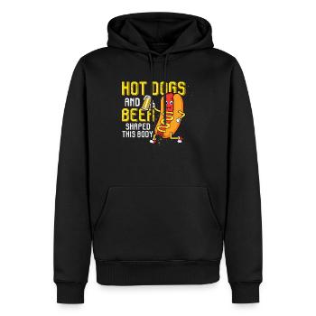 Les hot-dogs et la bière ont façonné ce corps Hot-dogs Foodie - Sweat à capuche Premium bio Homme - noir - Devant - Nico (187cm)