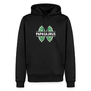 Papasaurus Papasaurus Vatertags-Humor-Geschenk - Männer Premium Bio Hoodie - Schwarz - Vorne - Nico (187cm)