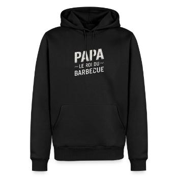 Vatertag Papa König des Grill Humor Geschenk - Männer Premium Bio Hoodie - Schwarz - Vorne - Nico (187cm)