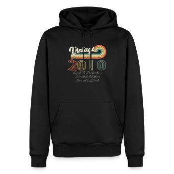 2010 Vintage Classique 2010 - Sweat à capuche Premium bio Homme - noir - Devant - Nico (187cm)