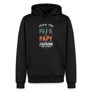 Vatertagsgeschenk - Papa und Opa Cooler Humor - Männer Premium Bio Hoodie - Schwarz - Vorne - Nico (187cm)
