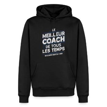 Bester Sporttrainer Geschenk Humor Coach - Männer Premium Bio Hoodie - Schwarz - Vorne - Nico (187cm)