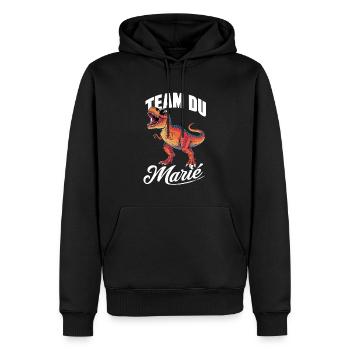 Mariage Homme Dinosaure Team Du Marié T-Rex - Sweat à capuche Premium bio Homme - noir - Devant - Nico (187cm)