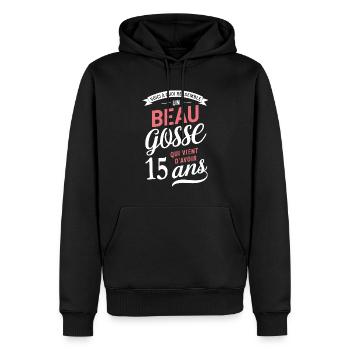 A Handsome 15 Year Old Funny Birthday Gift - Men’s Premium Organic Hoodie - black - Front - Nico (187cm)