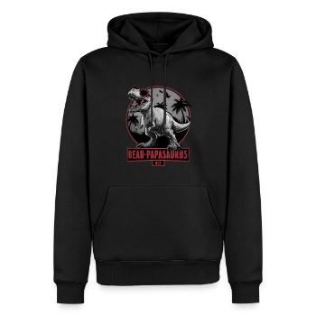 Handsome Papasaurus Rex Gift Stepfather Dinosaur - Men’s Premium Organic Hoodie - black - Front - Nico (187cm)