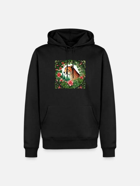 Guépard - Sweat à capuche Premium bio Homme - noir