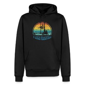 Ich mag Schweben - Retro Skydiving - Männer Premium Bio Hoodie - Schwarz - Vorne - Nico (187cm)