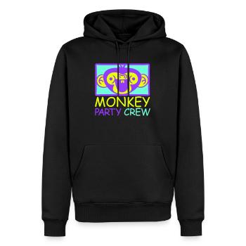 Monkey Party Crew Affen Feiern Team Freunde Spruch - Männer Premium Bio Hoodie - Schwarz - Vorne - Nico (187cm)