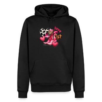 Cowboy Lustige Frauen Hut Wild Western Rodeo Musik - Männer Premium Bio Hoodie - Schwarz - Vorne - Nico (187cm)