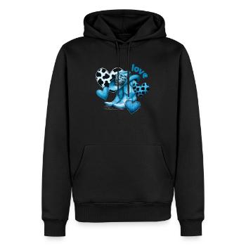 Cowboy Lustige Frauen Hut Wild Western Rodeo Musik - Männer Premium Bio Hoodie - Schwarz - Vorne - Nico (187cm)