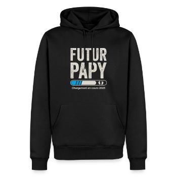 Zukünftiger Opa 2025 Schwangerschaftsankündigung Opa - Männer Premium Bio Hoodie - Schwarz - Vorne - Nico (187cm)